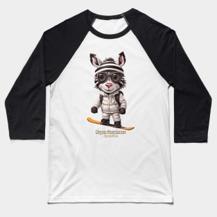 Cute Zebra Aspen Snowmass Ski Baseball T-Shirt